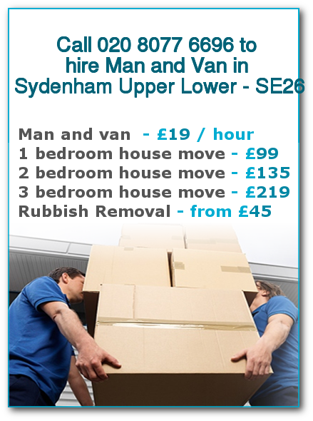 Man & Van Prices for London, Sydenham Upper Lower